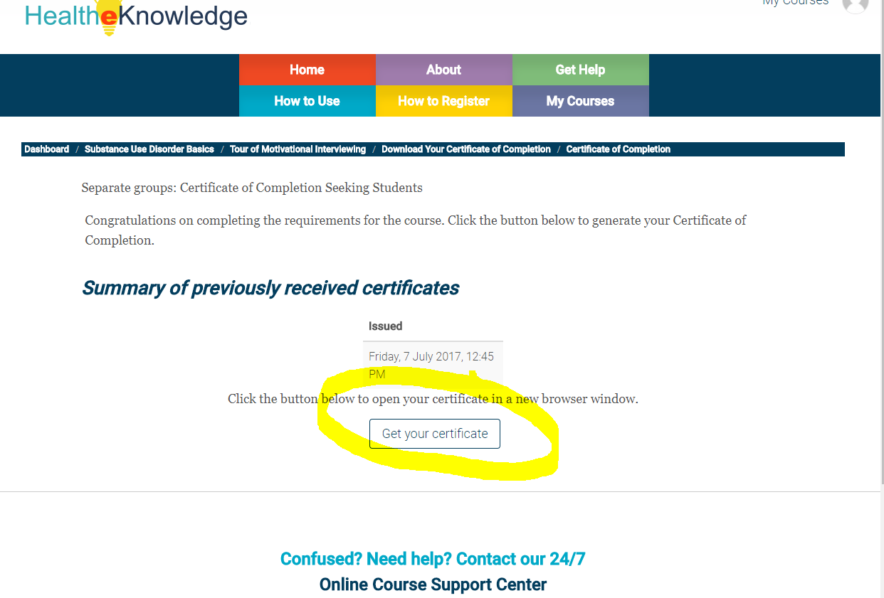 How Do I Print My Certificate Healtheknowledge